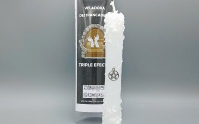 Veladora Destrancadera Blanca con Amuleto