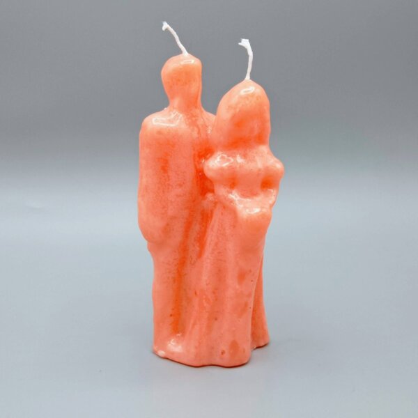 Vela Pareja de Boda Rosa