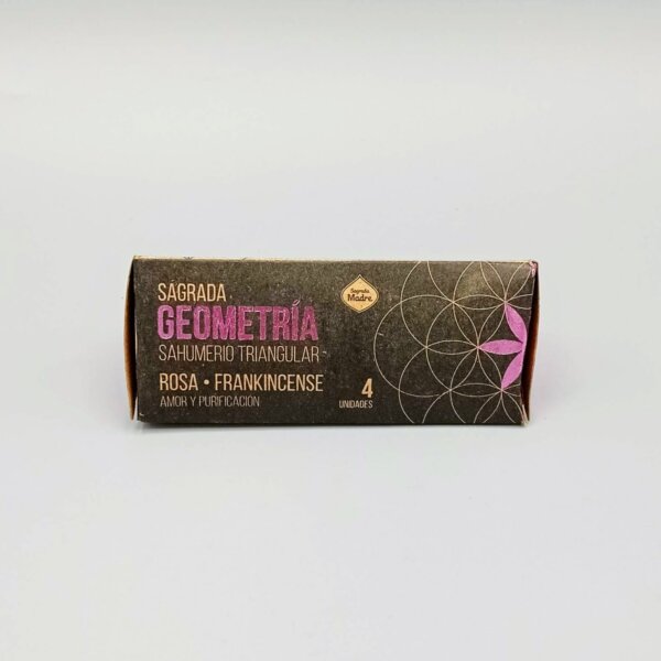 Sahumerio Triangular Sagrada Madre Geometría Rosa e Incienso