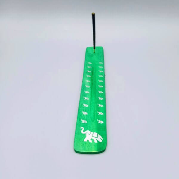 Porta Incienso de Madera Verde